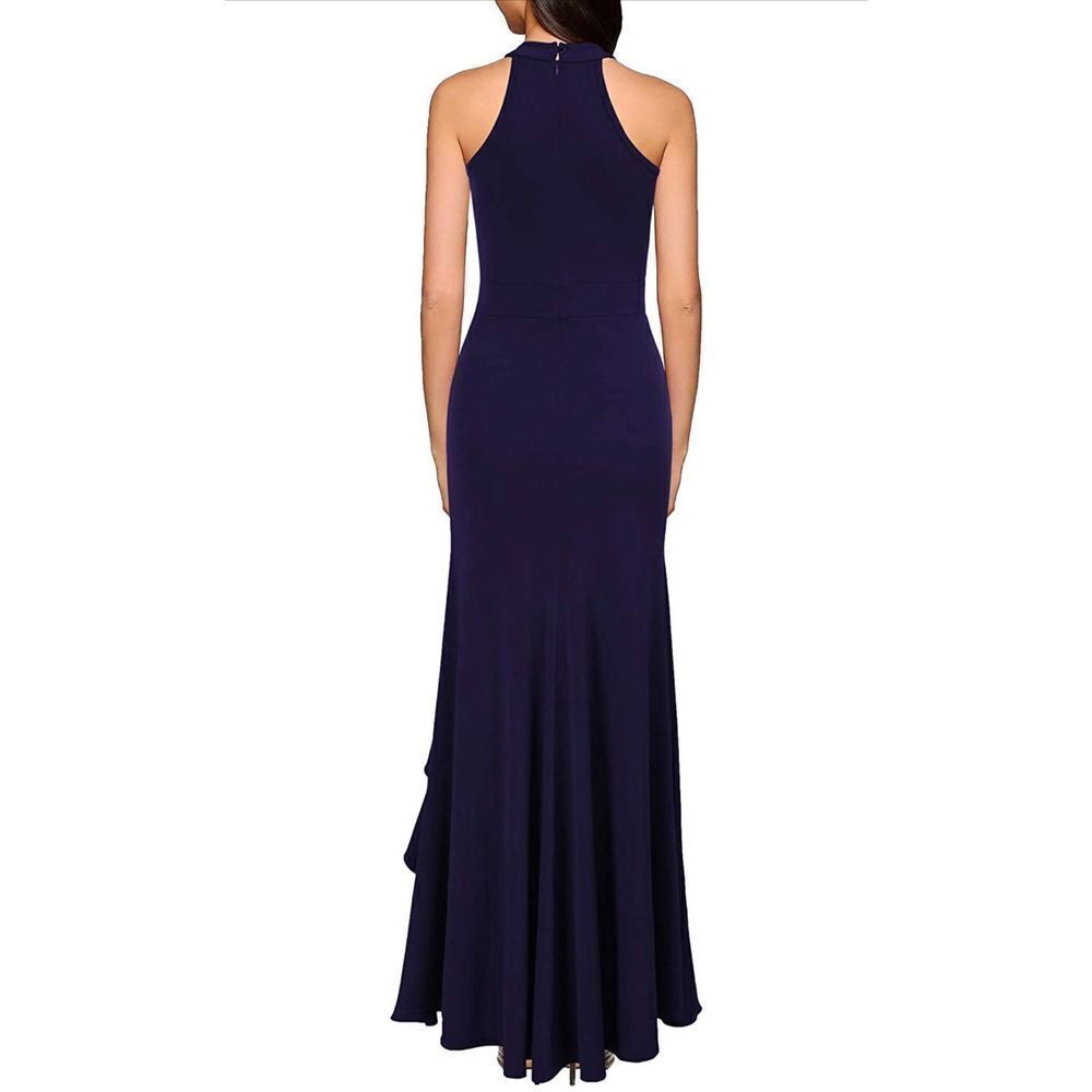 NEW WOOSEA High Neck Split Bodycon Mermaid Evening Cocktail Long Dress S - Picture 2 of 3